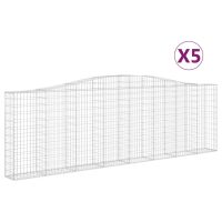 vidaXL Gabioner bågformade 5 st 400x30x120/140 cm galvaniserat järn - Bild 2