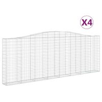 vidaXL Gabioner bågformade 4 st 400x30x140/160 cm galvaniserat järn - Bild 2