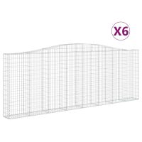 vidaXL Gabioner bågformade 6 st 400x30x140/160 cm galvaniserat järn - Bild 2