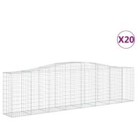 vidaXL Gabioner bågformade 20 st 400x50x100/120 cm galvaniserat järn - Bild 2