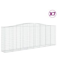 vidaXL Gabioner bågformade 7 st 400x50x140/160 cm galvaniserat järn - Bild 2