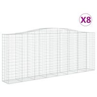 vidaXL Gabion bågformad 8 st 400x50x160/180 cm galvaniserat järn - Bild 2