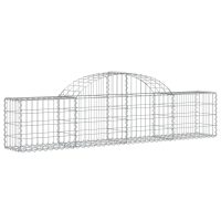 vidaXL Gabion bågformad 3 st 200x30x40/60 cm galvaniserat järn - Bild 3