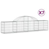 vidaXL Gabion bågformad 7 st 200x30x40/60 cm galvaniserat järn - Bild 2