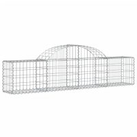 vidaXL Gabion bågformad 7 st 200x30x40/60 cm galvaniserat järn - Bild 3