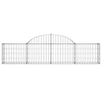 vidaXL Gabion bågformad 7 st 200x30x40/60 cm galvaniserat järn - Bild 4