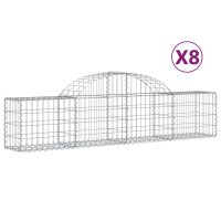 vidaXL Gabion bågformad 8 st 200x30x40/60 cm galvaniserat järn - Bild 2