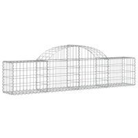 vidaXL Gabion bågformad 8 st 200x30x40/60 cm galvaniserat järn - Bild 3