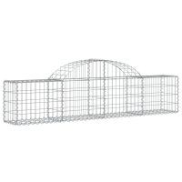 vidaXL Gabion bågformad 9 st 200x30x40/60 cm galvaniserat järn - Bild 3