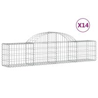 vidaXL Gabion bågformad 14 st 200x30x40/60 cm galvaniserat järn - Bild 2