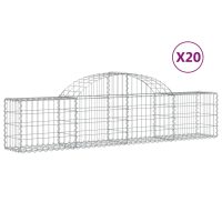 vidaXL Gabion bågformad 20 st 200x30x40/60 cm galvaniserat järn - Bild 2