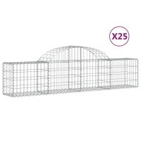 vidaXL Gabion bågformad 25 st 200x30x40/60 cm galvaniserat järn - Bild 2