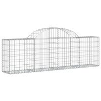 vidaXL Gabion bågformad 3 st 200x30x60/80 cm galvaniserat järn - Bild 3