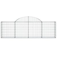 vidaXL Gabion bågformad 3 st 200x30x60/80 cm galvaniserat järn - Bild 4