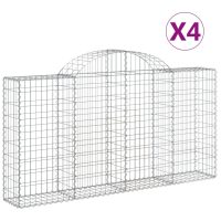 vidaXL Gabioner bågformade 4 st 200x30x100/120 cm galvaniserat järn - Bild 2