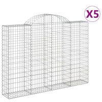 vidaXL Gabioner bågformade 5 st 200x30x140/160 cm galvaniserat järn - Bild 2