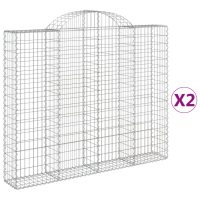 vidaXL Gabion bågformad 2 st 200x30x160/180 cm galvaniserat järn - Bild 2