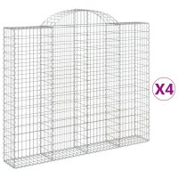 vidaXL Gabion bågformad 4 st 200x30x160/180 cm galvaniserat järn - Bild 2