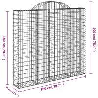 vidaXL Gabioner bågformade 4 st 200x30x180/200 cm galvaniserat järn - Bild 6