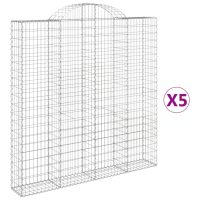 vidaXL Gabioner bågformade 5 st 200x30x200/220 cm galvaniserat järn - Bild 2