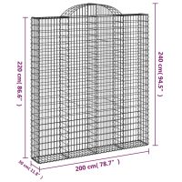 vidaXL Gabioner bågformade 3 st 200x30x220/240 cm galvaniserat järn - Bild 6