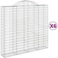 vidaXL Gabioner bågformade 6 st 200x50x180/200 cm galvaniserat järn - Bild 2