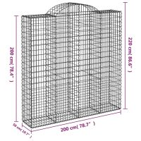 vidaXL Gabioner bågformade 6 st 200x50x200/220 cm galvaniserat järn - Bild 6