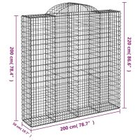 vidaXL Gabioner bågformade 11 st 200x50x200/220 cm galvaniserat järn - Bild 6