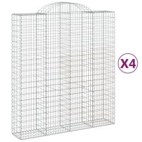 vidaXL Gabioner bågformade 4 st 200x50x220/240 cm galvaniserat järn - Bild 2