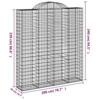 vidaXL Gabioner bågformade 11 st 200x50x220/240 cm galvaniserat järn - Bild 6