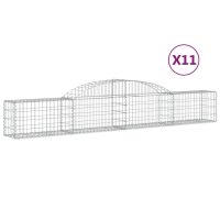 vidaXL Gabion bågformad 11 st 300x30x40/60 cm galvaniserat järn - Bild 2