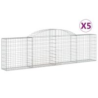 vidaXL Gabioner bågformade 5 st 300x30x80/100 cm galvaniserat järn - Bild 2