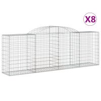 vidaXL Gabioner bågformade 8 st 300x50x100/120 cm galvaniserat järn - Bild 2