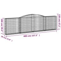 vidaXL Gabioner bågformade 20 st 400x30x100/120 cm galvaniserat järn - Bild 6