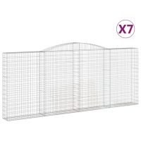 vidaXL Gabion bågformad 7 st 400x30x160/180 cm galvaniserat järn - Bild 2