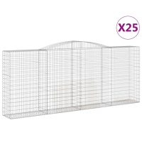 vidaXL Gabion bågformad 25 st 400x50x160/180 cm galvaniserat järn - Bild 2