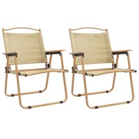 vidaXL Campingstolar 2 st Beige 54x55x78 cm oxfordtyg - Bild 2