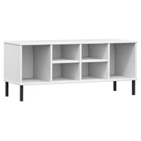 vidaXL Skohylla med metallben OSLO vit 106x35x45 cm massivt trä - Bild 2