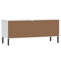 vidaXL Skohylla med metallben OSLO vit 106x35x45 cm massivt trä - Bild 6