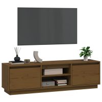 vidaXL Tv-bänk honungsbrun 140x35x40 cm massiv furu - Bild 4