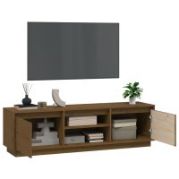 vidaXL Tv-bänk honungsbrun 140x35x40 cm massiv furu - Bild 5