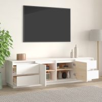 vidaXL Tv-bänk vit 176x37x47,5 cm massiv furu - Bild 3