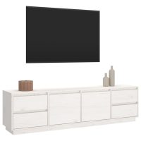 vidaXL Tv-bänk vit 176x37x47,5 cm massiv furu - Bild 4