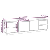 vidaXL Tv-bänk vit 176x37x47,5 cm massiv furu - Bild 10