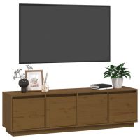 vidaXL Tv-bänk honungsbrun 156x37x45 cm massiv furu - Bild 4