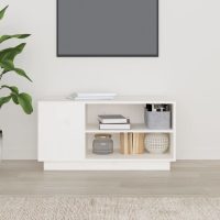 vidaXL Tv-bänk vit 80x35x40,5 cm massiv furu - Bild 3