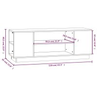 vidaXL Tv-bänk svart 110x35x40,5 cm massiv furu - Bild 8