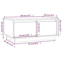 vidaXL Soffbord 80x50x35 cm massiv furu - Bild 10