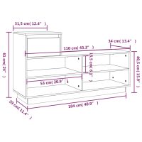 vidaXL Skoskåp grå 110x34x61 cm massiv furu - Bild 11