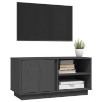 vidaXL Tv-bänk grå 80x35x40,5 cm massiv furu - Bild 4